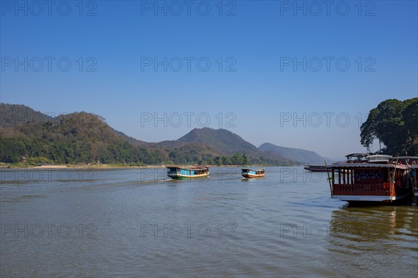 View over the Mekong at Luang Prabang, Luang Prabang province, Laos, Asia