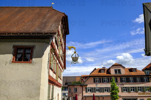 Picturesque scenery at the town and local history museum on the Eselsberg in the old town centre of Wangen im Allgaeu, Upper Swabia, Baden-Wuerttemberg, Germany, Europe