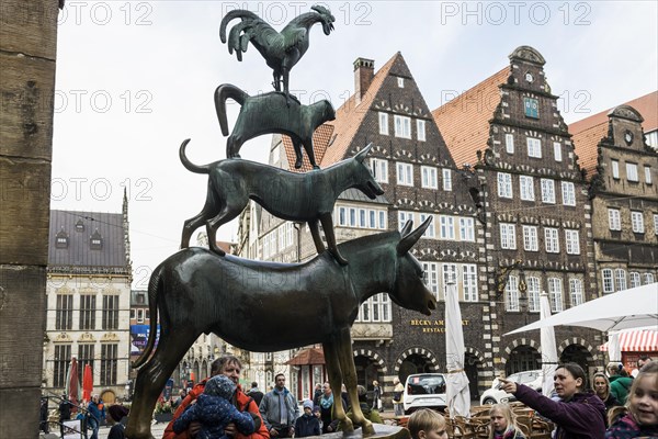 Bremen Town Musicians, bronze sculpture, artist Gerhard Marcks, Hanseatic City of Bremen, Germany, Europe