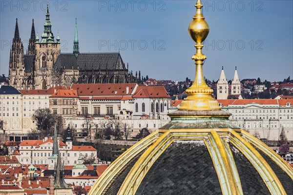 Roofs, Sightseeing, Old Town, Prague Castle, Church, National Museum Prague, Prague, Czech Republic, Europe