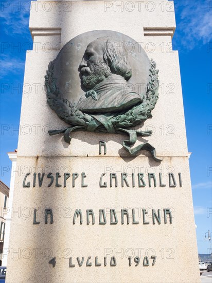 Monument, Giuseppe Garibaldi, Maddalena, Isola La Maddalena, Sardinia, Italy, Europe