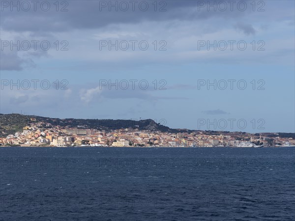 View of the town of Maddalena from the sea, Sardinia, Italy, Europe