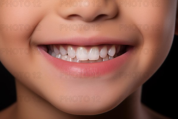 Child's smiling mouth with helathy white teeth. KI generiert, generiert, AI generated