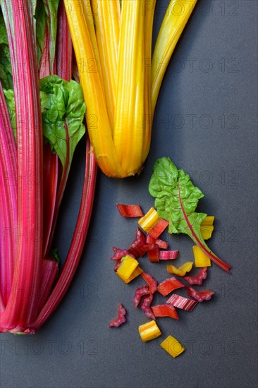 Swiss chard, chopped stems, Beta vulgaris