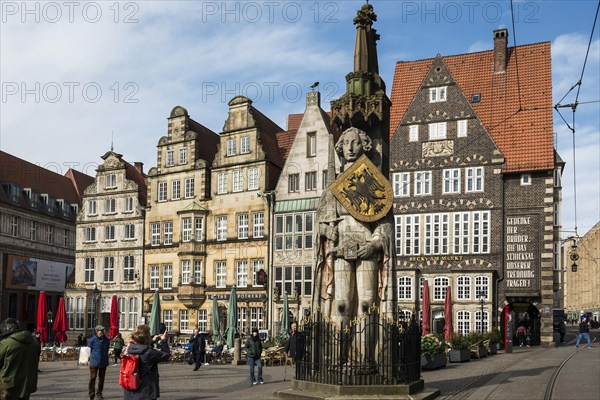 Bremen Roland, Roland statue on the market square, Hanseatic City of Bremen, Germany, Europe