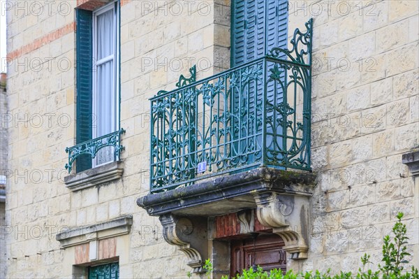 Window railings and balconies on residential buildings designed by Hector Guimard in the Art Nouveau style and produced in the municipal metal foundry Fonderies de Saint-Dizier, Saint-Dizier, Haute-Marne department, Grand Est region, France, Europe