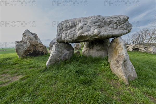 Luebbensteine, two megalithic tombs from the Neolithic period around 3500 BC on the Annenberg near Helmstedt, here the southern grave A (Sprockhoff no. 316), Helmstedt, Lower Saxony, Germany, Europe