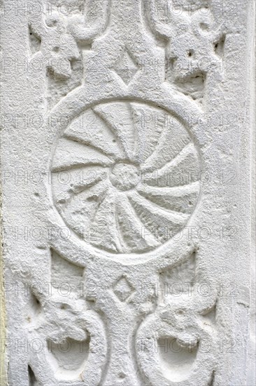 Symbolic image: Historical ornamentation, stonemasonry, here using the example of a heritage-protected building in the old town centre of Lindau (Lake Constance), Bavaria, Germany, Europe