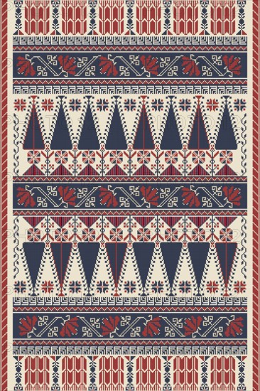 Traditional Palestinian Tatreez, seamless pattern vector template