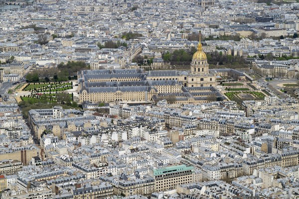 View of the Invalides from the Eiffel Tower, Paris, France, Europe