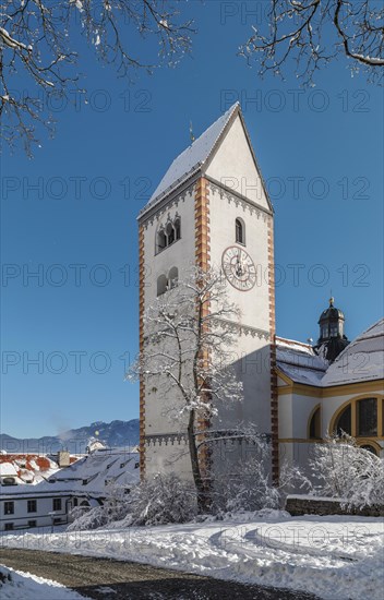 St. Mang's Monastery Church, Fuessen, Ostallgaeu, Swabia, Bavaria, Germany, Fuessen, Ostallgaeu, Bavaria, Germany, Europe