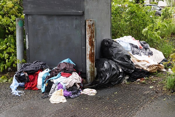 Used clothing container, April, Germany, Europe