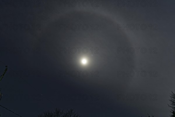 Nature, astronomy, halo during the total solar eclipse 2024, Province of Quebec, Canada, North America