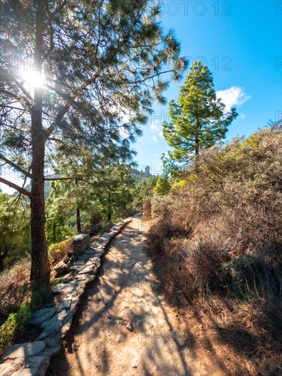 Trekking trails up Roque Nublo in Gran Canaria, Canary Islands