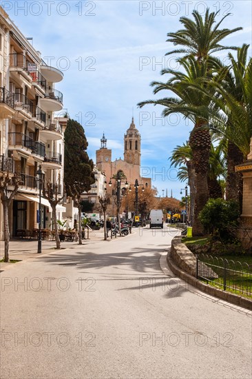 Promenade in Sitges, Spain, Europe