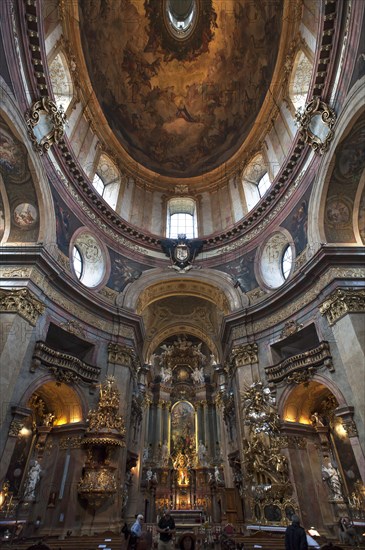 Chancel and domed vault of the Rectorate Church of St Peter, completed in 1733, Vienna, Austria, Europe