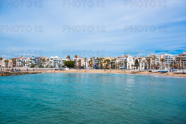 Beach and promenade in Sitges, Spain, Europe