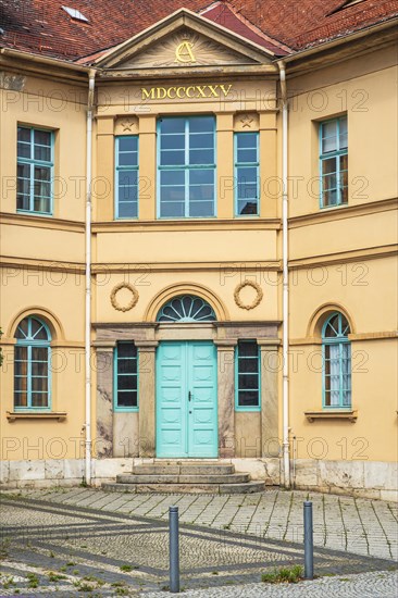 Johann Nepomuk Hummel Music School in Weimar, Thuringia, Germany, a neo-classical building built as a middle-class school at the instigation of Johann Wolfgang von Goethe in 1822, Europe
