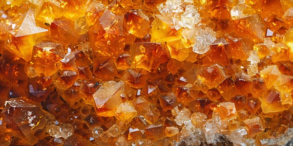 Citrine gemstone texture banner. KI generiert, generiert, AI generated