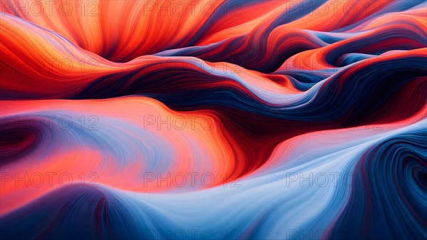 AI generated digital waves ripple across the canvas coalescing with the timeless strokes of a classic painting