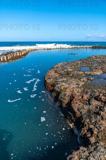 Beautiful natural pools Las Salinas de Agaete in Puerto de Las Nieves in Gran Canaria, Spain, Europe