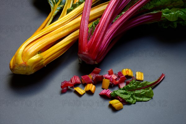 Swiss chard, chopped stems, Beta vulgaris