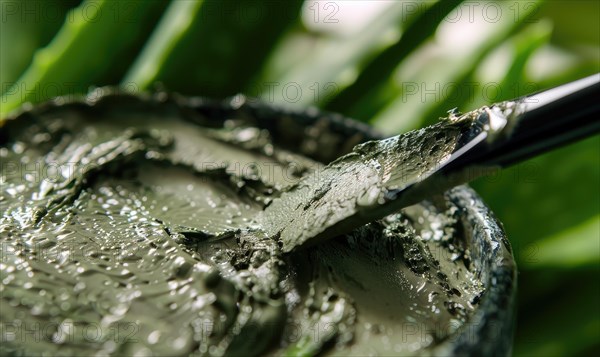 Close-up of organic clay, beauty and health care AI generated