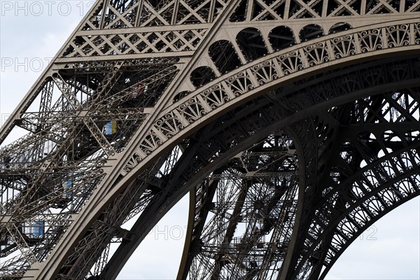 Eiffel Tower, close-up, Paris, Ile-de-France, France, Europe