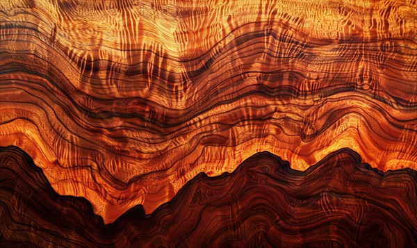 Background made of exotic tigerwood veneer AI generated