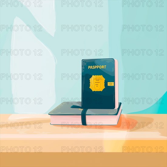 A blue passport. Travel concept. AI generated