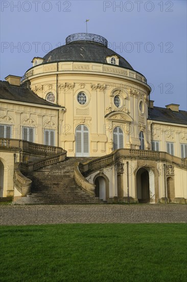 Rococo-style hunting and pleasure palace Schloss Solitude, built by Duke Carl Eugen von Wuerttemberg, Stuttgart, Baden-Wuerttemberg, Germany, Europe