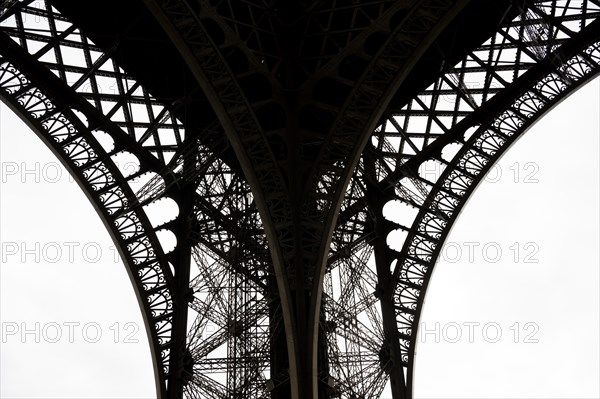 Eiffel Tower, close-up, silhouette, Paris, Ile-de-France, France, Europe