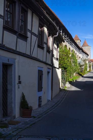 Klingenschuett, historic town wall, Rothenburg ob der Tauber, Middle Franconia, Bavaria, Germany, Europe