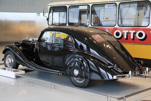 Mercedes-Benz 320 streamlined saloon from 1939, Mercedes-Benz Museum, Stuttgart, Baden-Wuerttemberg, Germany, Europe