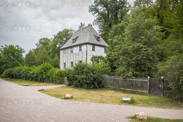 Goethe's Garden House in the Park on the Ilm, part of the UNESCO World Heritage Site in Weimar, Thuringia, Germany, since 1998, state 13 August 2020, Europe
