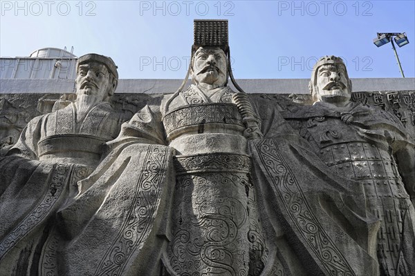 Stroll in Chongqing, Chongqing Province, China, Asia, Impressive statues of historical figures stand together as a sculpture group, Chongqing, Asia