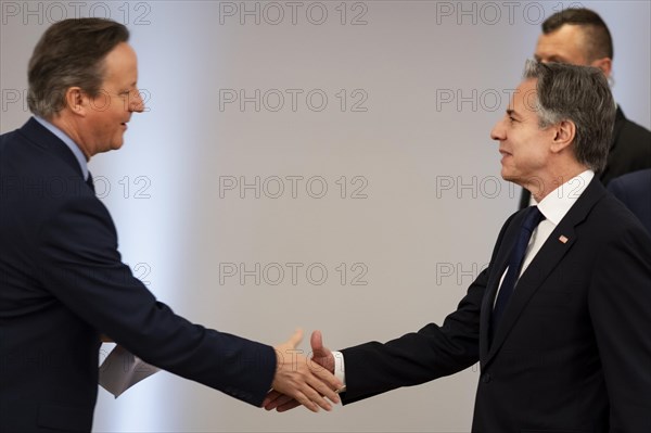 David Cameron, Secretary of State of the United Kingdom, and Antony Blinken, Secretary of State of the United States of America, photographed during the meeting of the G7 Foreign Ministers in Capri, 18 April 2024. Photographed on behalf of the Federal Foreign Office
