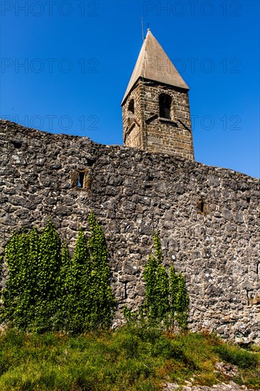 Romanesque Church of the Holy Trinity, 15th century, behind fortified walls, Hrastovlje, Slovenia, Hrastovlje, Slovenia, Europe