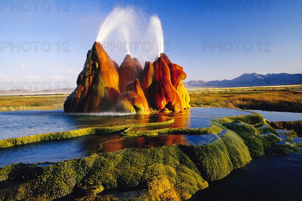 Fly Geyser in Nevada's Black Rock Desert, USA, Black Rock Desert, Nevada, USA, North America