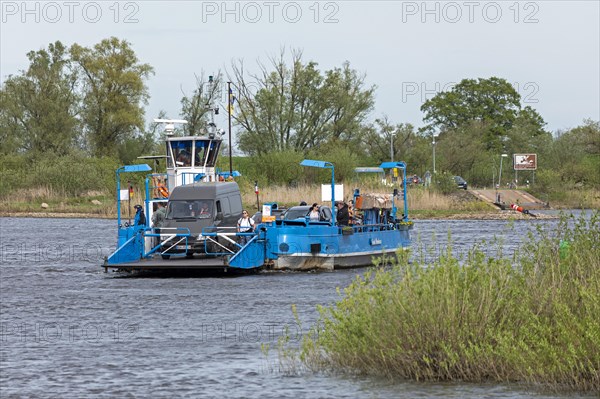 Elbe ferry, Bleckede, Lower Saxony, Germany, Europe