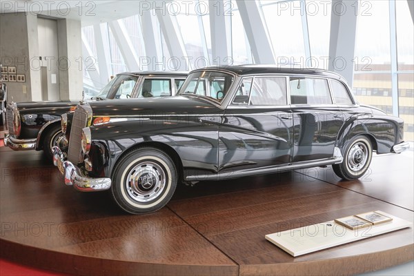 Mercedes-Benz 300, last official vehicle of Konrad Adenauer, Mercedes-Benz Museum, Stuttgart, Baden-Wuerttemberg, Germany, Europe