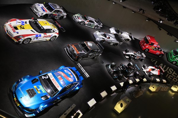 Racing cars, touring cars, Mercedes-Benz Museum, Stuttgart, Baden-Wuerttemberg, Germany, Europe