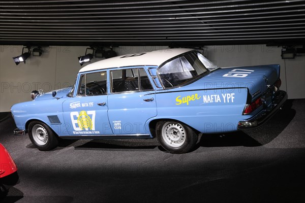 Mercedes-Benz 300 SE rally car, Mercedes-Benz Museum, Stuttgart, Baden-Wuerttemberg, Germany, Europe