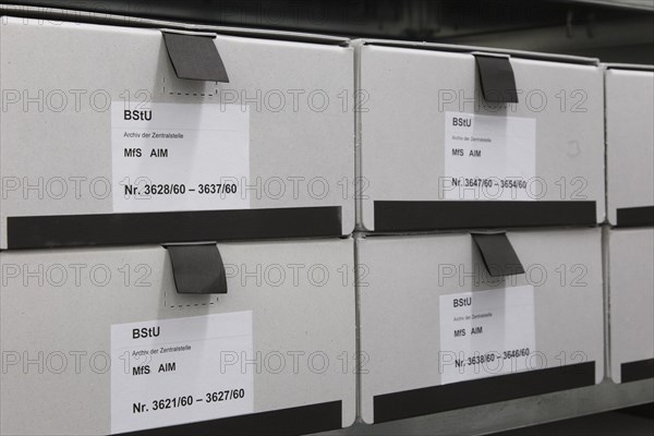 Archived index cards of the Stasi at the Federal Commissioner for the Records of the State Security Service of the former German Democratic Republic, BStU, on 17.01.15. Files and documents of the Ministry for State Security of the GDR are stored in the Stasi Records Authority. (c) Jochen Eckel, mail@jochen-eckel.de, www.jochen-eckel.de, B a n k v e r b i n d u n g B B A N K IBAN : DE 38 6609 0800 0005 3347 48, BIC: GENODE61BBB Use only for a fee + 7% VAT and mention of the author. No model release! Any use is subject to a fee. Fee according to MFM. Tax number : 34/271/00754), Berlin, Berlin, Germany, Europe