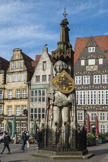 Bremen Roland, Roland statue on the market square, Hanseatic City of Bremen, Germany, Europe