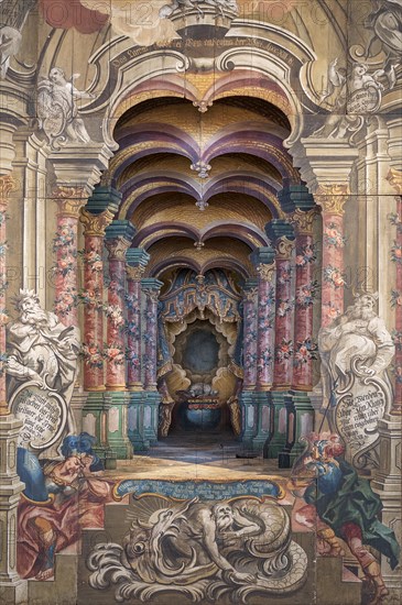 Detailed view of the Holy Sepulchre around 1750, St Oswald's Church, Baunach, Upper Franconia, Bavaria, Germany, Europe