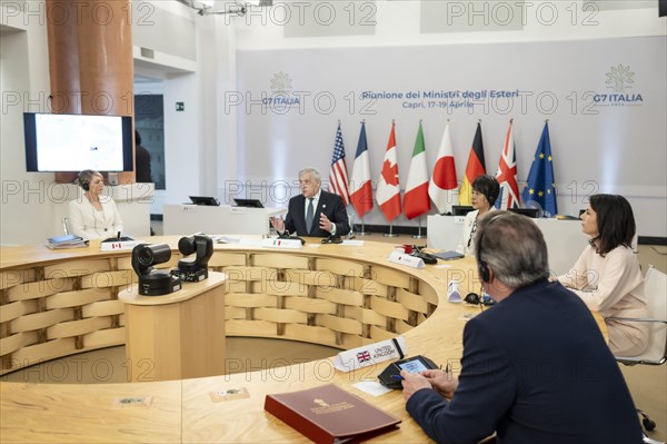 Annalena Baerbock (Alliance 90/The Greens), Federal Foreign Minister, photographed during the first working session of the meeting of G7 foreign ministers in Capri, 18 April 2024. Photographed on behalf of the Federal Foreign Office