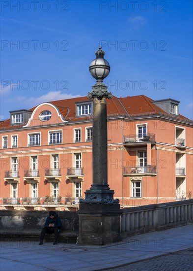 Historic candelabra on the Monbijou Bridge, Berlin, Germany, Europe