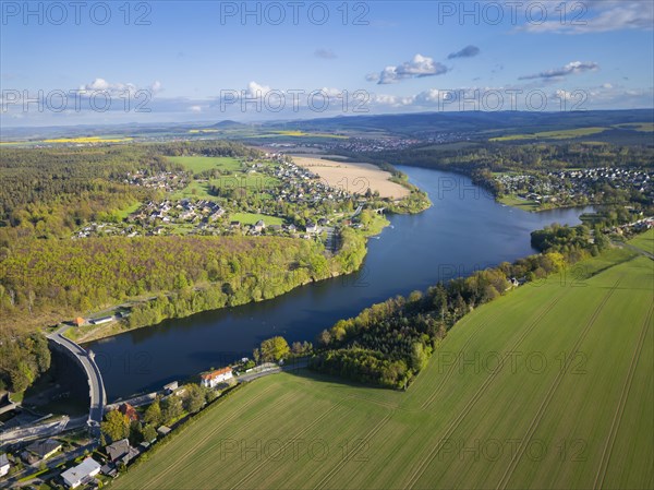 The Malter Dam is a dam built between 1908 and 1913 in the Free State of Saxony near the town of Malter, which impounds the middle reaches of the Rote Weisseritz. The dam is a curved gravity dam made of quarrystone masonry according to the Intze principle. The local road from Malter to Seifersdorf runs over the dam wall, Malter, Saxony, Germany, Europe