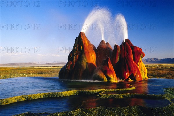 Fly Geyser in Nevada's Black Rock Desert, USA, Black Rock Desert, Nevada, USA, North America
